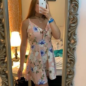 Pink floral dress
